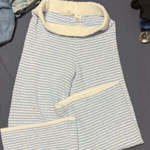 Cozy Striped Sweater - Blue and Cream